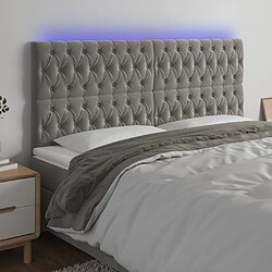 Maison Chic Tête de lit scandinave à LED,meuble de chambre Gris clair 200x7x118/128 cm Velours -MN40973