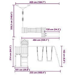 vidaXL Aire de jeux d'extérieur bois massif de douglas pas cher