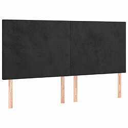 Maison Chic Lot de 4 Têtes de lit design pour chambre - Décoration de lit Noir 80x5x78/88 cm Velours -MN50722