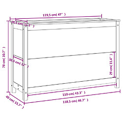 vidaXL Lit surélevé de jardin noir 119,5x40x78 cm bois de pin massif pas cher