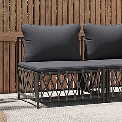 Maison Chic Canapé central de jardin avec coussins | Canapé Sofa d'extérieur | Fauteuil terrasse anthracite tissu tissé -MN99856