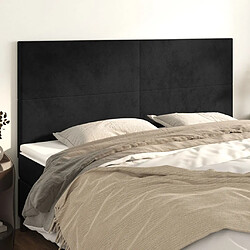 Maison Chic Lot de 4 Têtes de lit design pour chambre - Décoration de lit Noir 100x5x78/88 cm Velours -MN19608