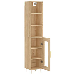 Avis vidaXL Buffet haut Chêne sonoma 34,5x34x180 cm Bois d'ingénierie