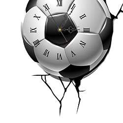 Modern 3D Wall Clock Home Decor Sticker Art Montre Kids Room Football pas cher