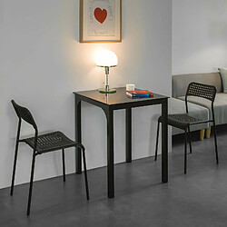 SoBuy OGT38-K-SCH Table à Manger Carrée Noire - 60 x 60 x 75 cm-Plateau en Verre Forme Carrée Pieds en Acier Robuste