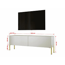 Avis 3XELIVING Meuble TV en couleur Cachemire avec pieds droits en or, D: l : 140 cm, H : 52 cm, P : 32 cm