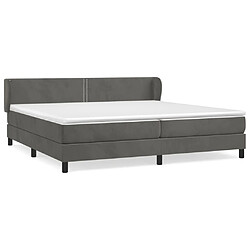 Maison Chic Lit Adulte - Lit simple Lit à sommier tapissier et matelas moelleux - Meuble de Chambre - Gris foncé 200x200cm Velours -MN27117