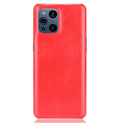 Coque en TPU + PU Texture litchi anti-goutte enduite rouge pour votre Oppo Find X3/Find X3 Pro