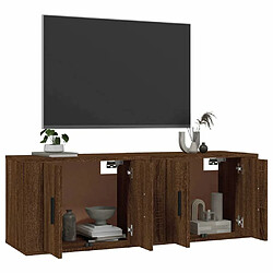 Avis Maison Chic Lot de 2 Meubles TV muraux Banc TV suspendus pour salon chêne marron 57x34,5x40 cm -MN57267