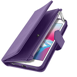 Avizar Étui iPhone 6 Plus/6S Plus/7 Plus/8 Plus Portefeuille Coque Amovible - Violet