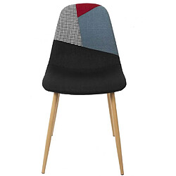 Avis The Home Deco Factory Chaises first patchwork en métal et textile (Lot de 2) Bleu et rouge.