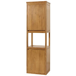 Acheter Mendler Armoire haute en teck HWC-M71, armoire de salle de bain Étagère de salle de bain, teck de qualité B-Grade (bois de cœur, 20-30 ans), 141x41x36cm