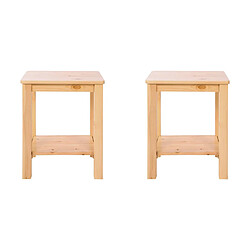 Decoshop26 Lot de 2 tables de chevet tabourets modernes et intemporels en bois naturel MOC06020