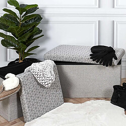 The Home Deco Factory Banc de rangement pliable Mobiliers Design - Gris à motifs