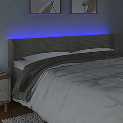 Avis Maison Chic Tête de lit scandinave à LED,meuble de chambre Gris clair 183x16x78/88 cm Velours -MN54385