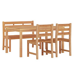 Avis Salle à dîner de jardin 4 pcs,Table et chaise à manger Bois de teck massif -MN80260