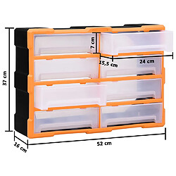 vidaXL Organisateur multi-tiroirs avec 8 grands tiroirs 52x16x37 cm pas cher