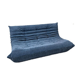 SoftEva Canapé trois places - Bleu - prêt à l'emploi, ergonomique et confortable, mousse double couche, tissu Premium Soft touch