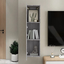 Avis Maison Chic Meuble TV scandinave mural Banc TV suspendu pour salon - Sonoma gris 30,5x30x110 cm -MN60711