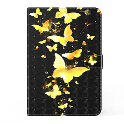 Etui en PU impression de motifs avec support papillon d'or pour votre Samsung Galaxy Tab A7 10.4 (2020)