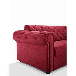 Inside 75 Canapé lit 3 places CHESTERFIELD Convertible Express 140 cm matelas 18 cm velours rouge