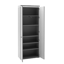 Acheter Pegane Armoire, meuble de rangement coloris gris arctique- Longueur 76 x Hauteur 198 x Profondeur 38 cm