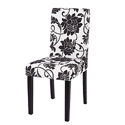 Decoshop26 Chaise de salle à manger cuisine en tissu jacquard noir pieds foncés design moderne 04_0002323