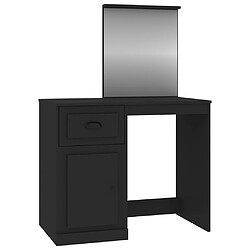 vidaXL Coiffeuse avec miroir noir 90x50x132,5 cm bois d'ingénierie