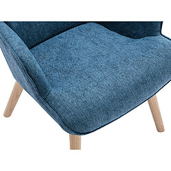 Vente-Unique Fauteuil en tissu bleu VATELY pas cher