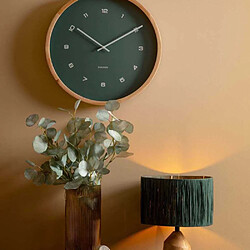 Karlsson Horloge murale en bois Modesta vert jungle.