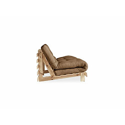 Avis Inside 75 Canapé convertible futon ROOTS pin naturel coloris mocca couchage 140x200 cm.