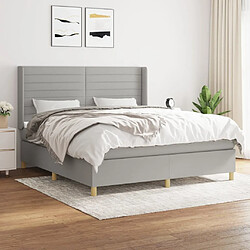 Maison Chic Lit Adulte - Lit simple Lit à sommier tapissier avec matelas moelleux - Meuble de Chambre - Gris clair 160x200cm Tissu -MN57725