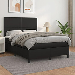 Maison Chic Lit Adulte - Lit simple Lit à sommier tapissier avec matelas moelleux - Meuble de Chambre - Noir 140x190 cm Similicuir -MN62696