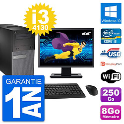 PC Tour Dell 3020 Ecran 22" Intel i3-4130 RAM 8Go Disque 250Go Windows 10 Wifi - Occasion