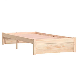 Avis vidaXL Cadre de lit sans matelas bois massif 90x200 cm