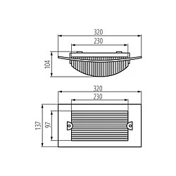 Kanlux Plafonnier à Culot 1 x E27 étanche IP54 Rectangulaire Blanc