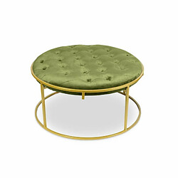 Paris Prix Lot de 2 Poufs Design en Velours Valona 75cm Kaki