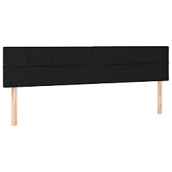 Avis vidaXL Tête de lit à LED Noir 180x5x78/88 cm Tissu