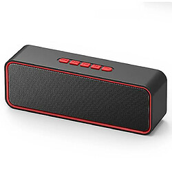 Chrono Enceinte portable sans fil, enceinte Bluetooth 5.0 avec basse HiFi stéréo 3D, batterie 1500mAh, 12 heures d'autonomie(Rouge)