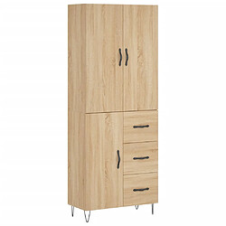 vidaXL Buffet haut Chêne sonoma 69,5x34x180 cm Bois d'ingénierie