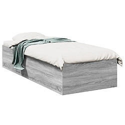 Vidaxl Cadre de lit sonoma gris 75x190 cm bois d'ingénierie