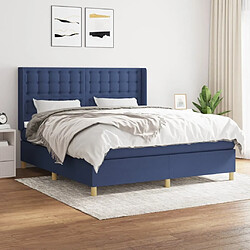 Maison Chic Lit Adulte - Lit simple Lit à sommier tapissier avec matelas moelleux - Meuble de Chambre - Bleu 160x200 cm Tissu -MN36366