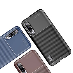 Wewoo Coque Souple TPU antichoc Texture fibre de carbone pour Xiaomi Mi CC9e Brown