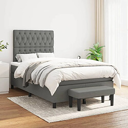 Maison Chic Lit Adulte - Lit simple Lit à sommier tapissier avec matelas moelleux - Meuble de Chambre - Gris foncé 120x200cm Tissu -MN32134