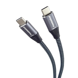 PremiumCord Câble de connexion USB-C 3.2 Gen 2, câble de données SuperSpeed jusqu'à 20 Gbit/s, câble de charge jusqu'à 5 A, connecteur USB 3.2 génération 2 type C, couleur noir, longueur 0,5 m Gris