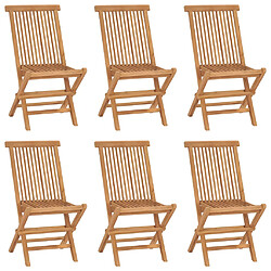 vidaXL Chaises pliables de jardin lot de 6 Bois de teck solide