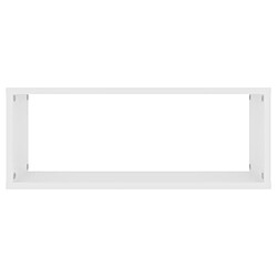 Maison Chic Lot de 2 Étagères murales,Étagère Rangement flottate cube Blanc 60x15x23 cm Aggloméré -MN74133 pas cher