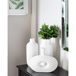 Beliani Vase décoratif EMAR Céramique 31 cm Blanc