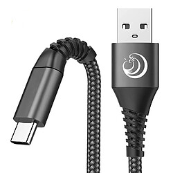 Câble USB C [2m+2m / Lot de 2] 3A Chargeur Type C en Charge Rapide Nylon Tressé Câble Chargeur pour Samsung Galaxy S20 S10 S9 S8 A50 A40 A70 A20e,Huawei P30/P20/P40,Sony Xperia XZ/L1/2, Xiaomi,LG