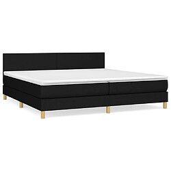 vidaXL Sommier à lattes de lit avec matelas Noir 200x200 cm Tissu